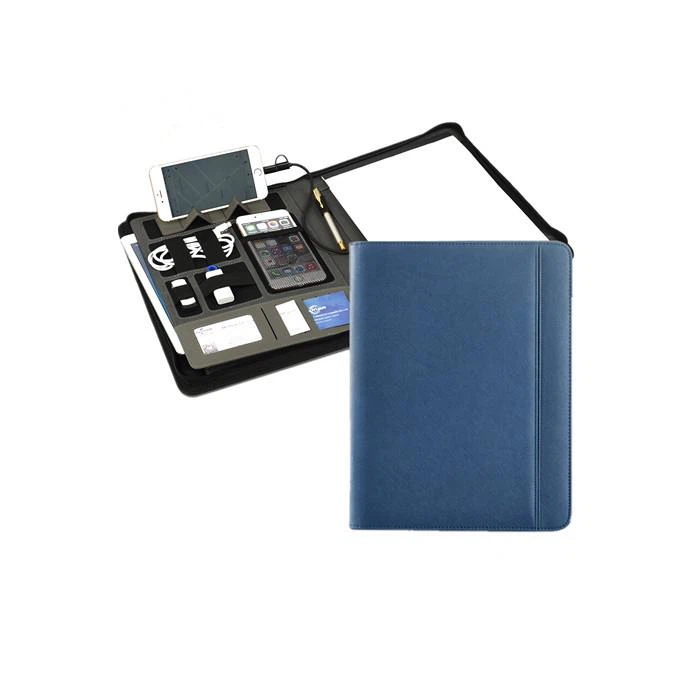 PU Leather Zipper Padfolio Portfolio With Legal Pad