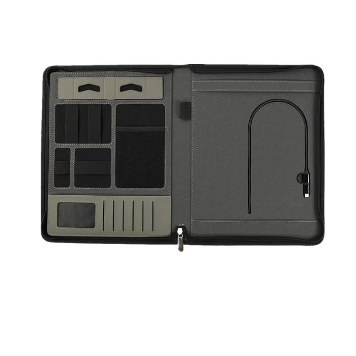 PU Leather Zipper Padfolio Portfolio With Legal Pad