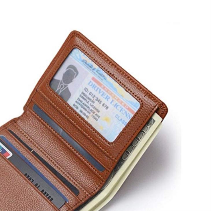 Small Size Brown Men Money Clip Wallet Logo