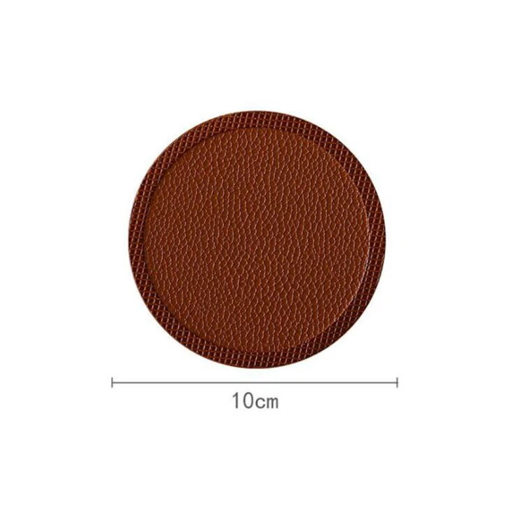 custom pu leather coaster