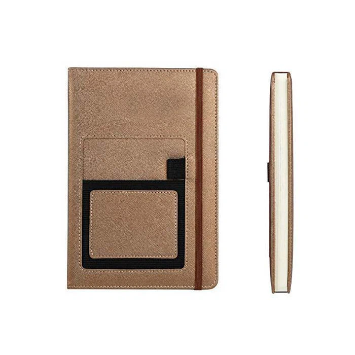 Leather Notebook With Phone Pocket