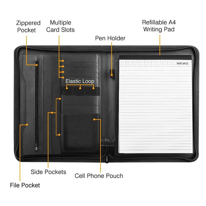 Leather Padfolio Portfolio Folder 3