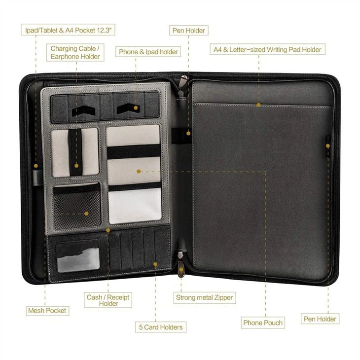 PU Compendium Leather Folio